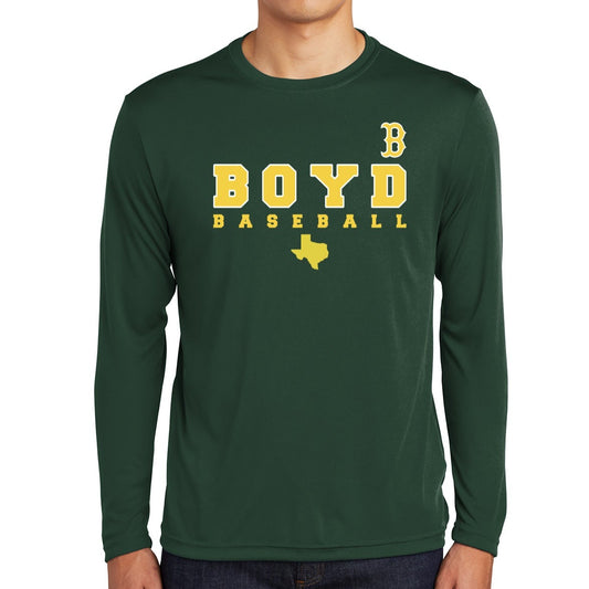 CLEARANCE - Boyd Baseball Practice Long Sleeve Tshirt - Green